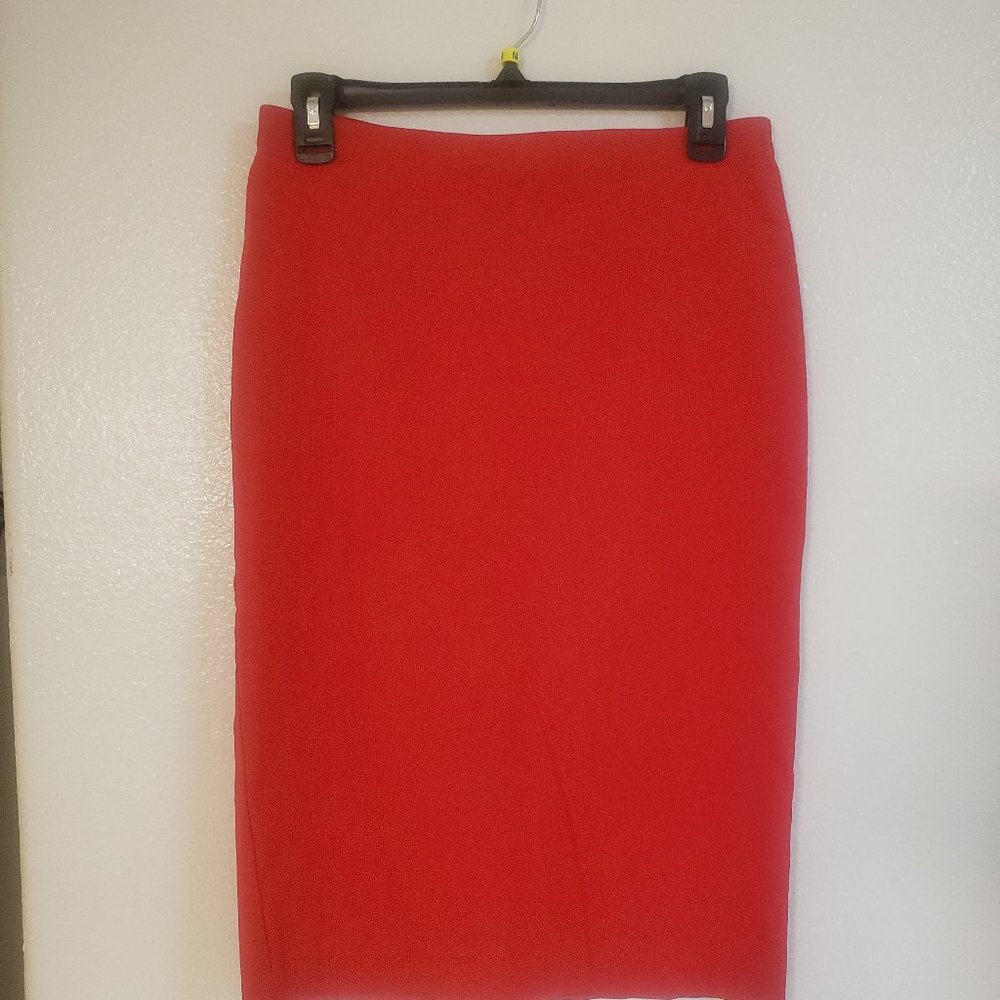 Red pencil skirt